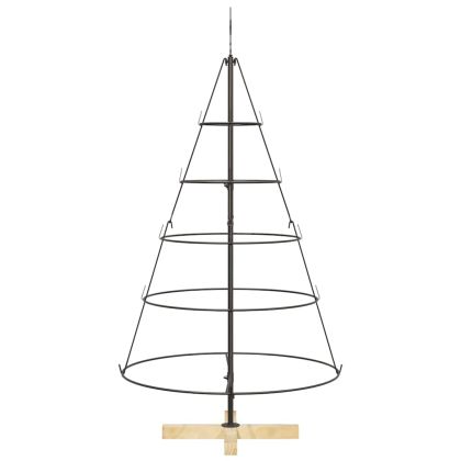 Коледно дърво с конус с поставка Черно 125 cm Стомана