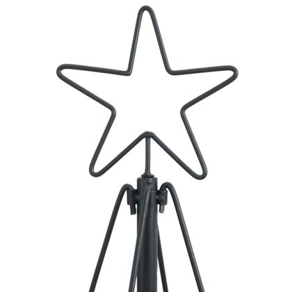 Коледно дърво с конус с поставка Черно 180 cm Стомана