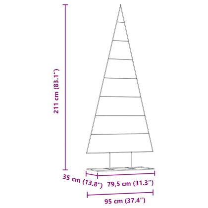 Метално коледно дърво Златист 210 cm Прахово покритие стомана