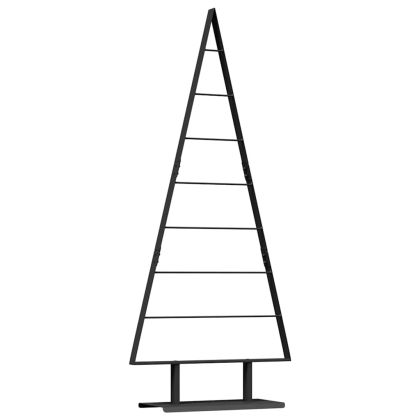Метално коледно дърво с поставка Черно 150 cm Стомана