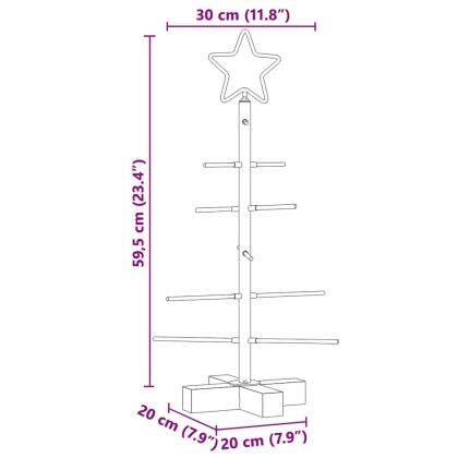 Метално коледно дърво Черно 60 cm Прахово покритие стомана