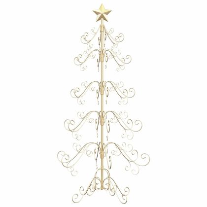 Метално коледно дърво Златист 150 cm Прахово покритие стомана