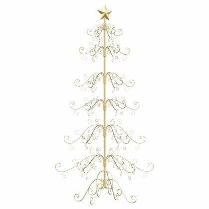 Метално коледно дърво Златист 180 cm Прахово покритие стомана