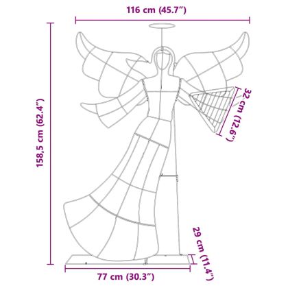Светещ ъгъл Топло бяло 116 x 29 x 158.5 см Полиестер