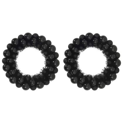 Коледни топки венци 2 pcs Черно 33 x 33 x 7 см Полистирен