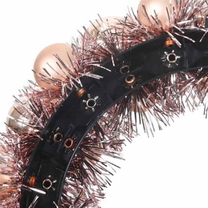 Коледни топки венци 2 pcs Розово злато 33 x 33 x 7 см