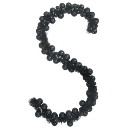 Коледна гирлянда с топки Черно 186 см Полистирен