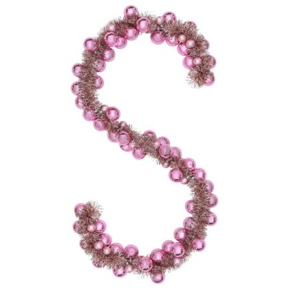 Коледна гирлянда с топки Розово 186 см Полистирен