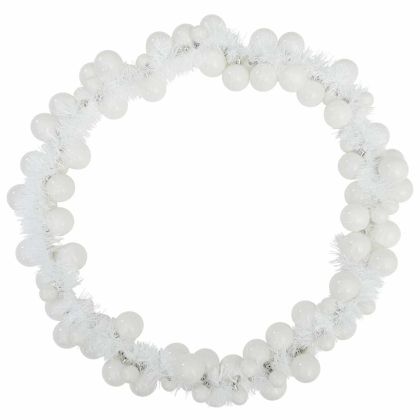 Коледна гирлянда с топки Бяло 186 см Полистирен
