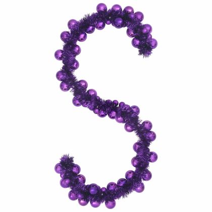 Коледна гирлянда с топки Лилав 186 см Полистирен