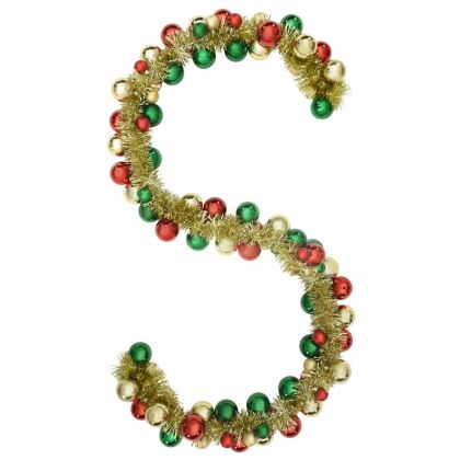 Коледна гирлянда с топки Многоцветен 186 см Полистирен