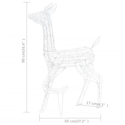 Акрилна коледна украса семейство елени, 160 LED, студено бяло