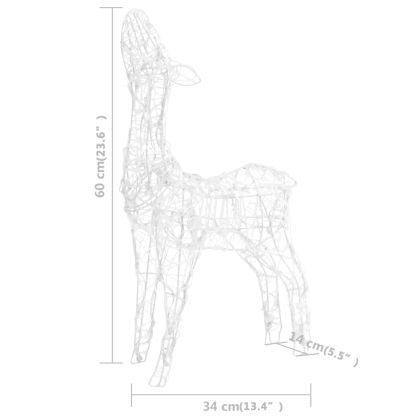 Акрилна коледна украса семейство елени, 160 LED, студено бяло