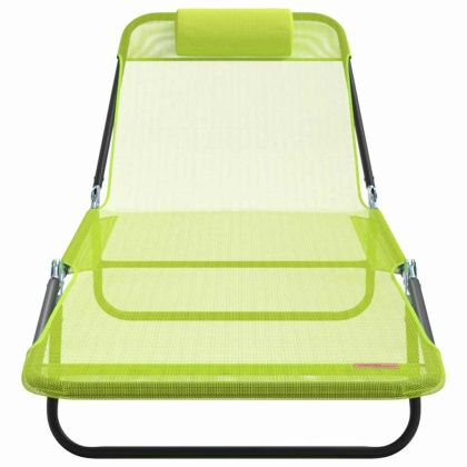 Сгъваем шезлонг 2 pcs Зелен 182 x 55 x 85.5 см Textilene