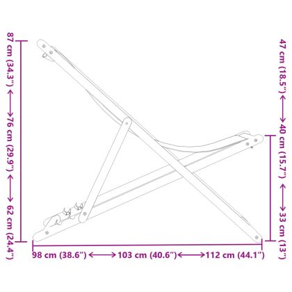 Сгъваем плажен стол, синьо-бял, масивно дърво евкалипт и плат