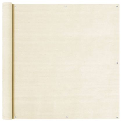 Балконски параван, кремав, 120x500 см, HDPE