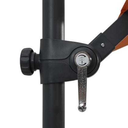 Конзолен градински чадър, с LED светлини, теракота, 250x250 см