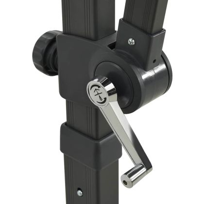 Конзолен градински чадър с прът и LED светлини теракота 300 см