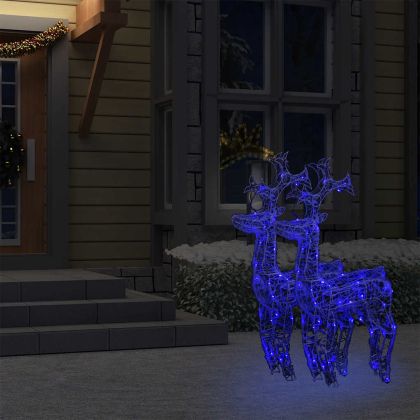 Коледна украса северни елени, 2 бр, 60x16x100 см, акрил