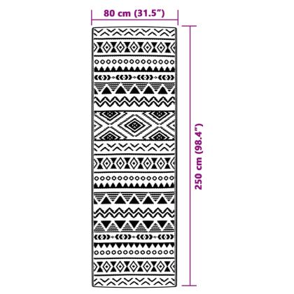 Килим за открито, ARAKIL черен, 80x250 см, PP