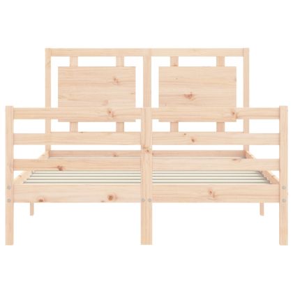 Рамка за легло с табла, 140x190 см, масивно дърво