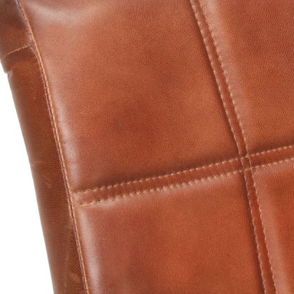 Конзолни трапезни столове, 2 бр, кафяви, естествена кожа