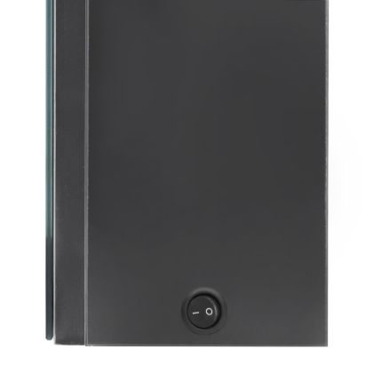 LED шкаф с огледало за баня, сив, 80x12x68 см