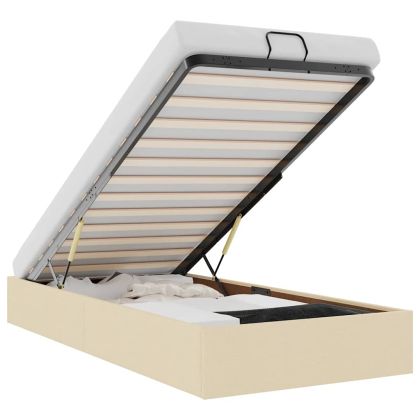 Османска рамка за легло без матрак, кремава, 80x200 см, плат