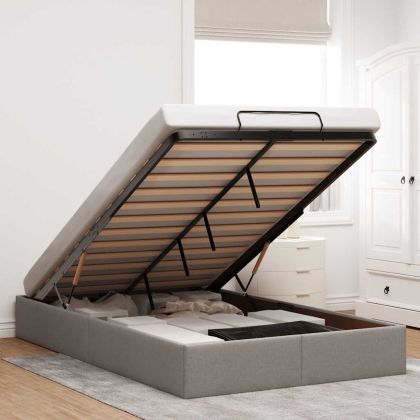 Османска рамка за легло без матрак, таупе, 120x200 см, плат