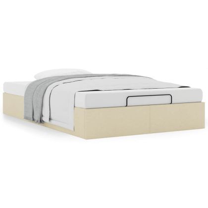 Османска рамка за легло без матрак, кремава, 120x200 см, плат