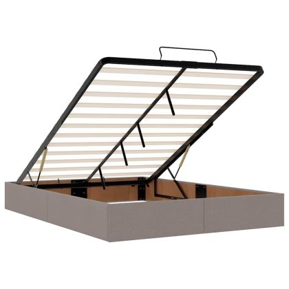 Османска рамка за легло без матрак, таупе, 140x190 см плат