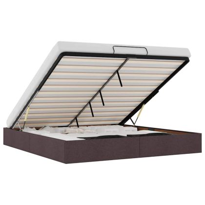 Османска рамка за легло без матрак, тъмнокафява, 200x200см плат