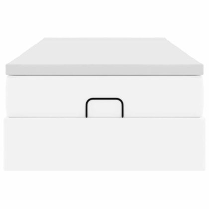 Османска легло с матрак, бяло, 80x200 см, изкуствена кожа