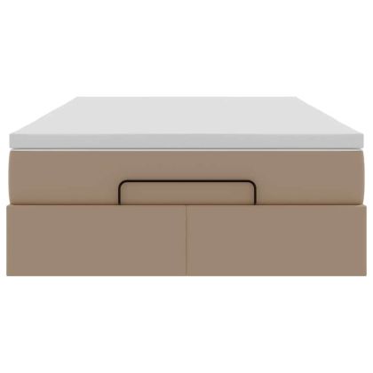 Османска легло с матрак, капучино, 120x190 см, изкуствена кожа