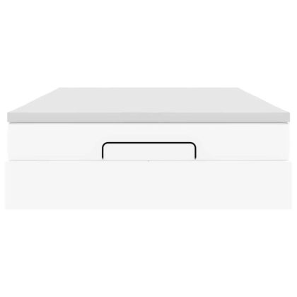 Османско легло с матрак Бяло 140x190cm изкуствена кожа