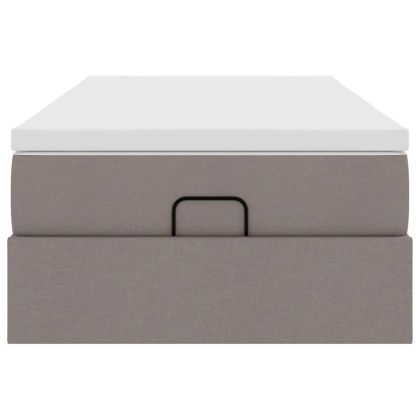 Османска легло с матрак, таупе, 90x200 см, плат