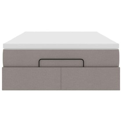 Османска легло с матрак, таупе, 120x200 см, плат