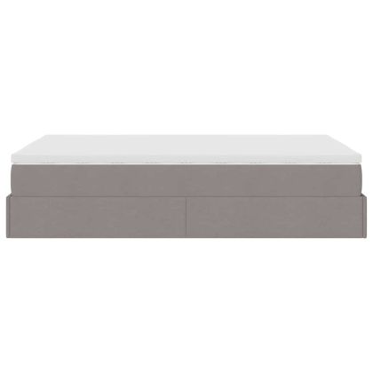 Османска легло с матрак, таупе, 120x200 см, плат