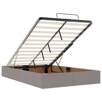 Османска легло с матрак, таупе, 120x200 см, плат