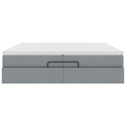 Османска легло с матраци, светлосиво, 200x200 см, плат