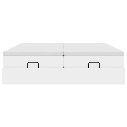 Османска легло с матраци, бяло, 160x200 см, изкуствена кожа