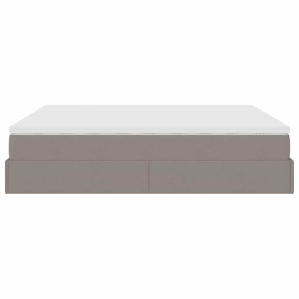 Османска легло с матраци, таупе, 180x200 см, плат