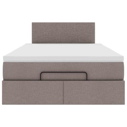 Османска легло с матрак, таупе, 120x200 см, плат