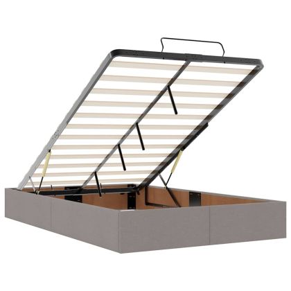 Османска легло с матрак, таупе, 120x200 см, плат