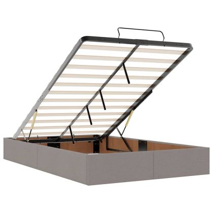 Османска легло с матрак, таупе, 120x200 см, плат