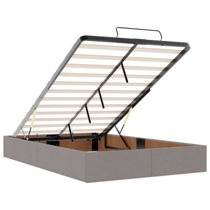 Османска легло с матрак, таупе, 120x200 см, плат