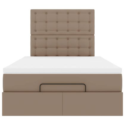 Османска легло с матрак, капучино, 120x190 см, изкуствена кожа