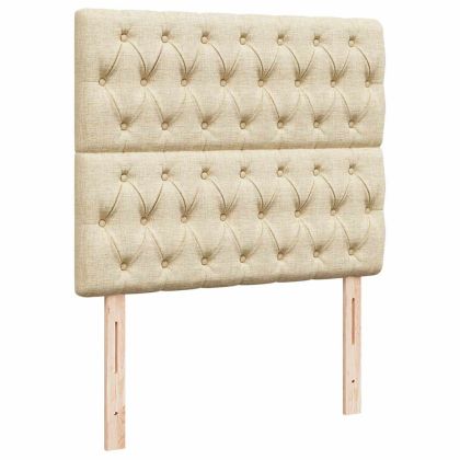 Османска легло с матрак, кремаво, 120x200 см, плат