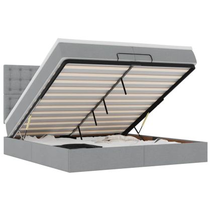 Османска легло с матраци, светлосиво, 200x200 см, плат