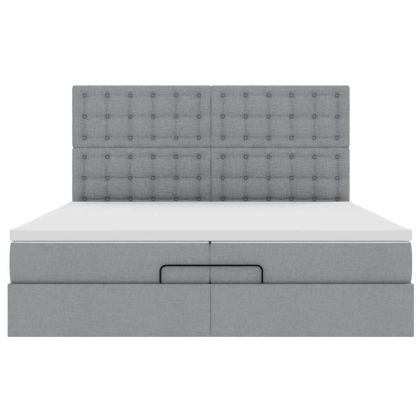 Османска легло с матраци, светлосиво, 200x200 см, плат